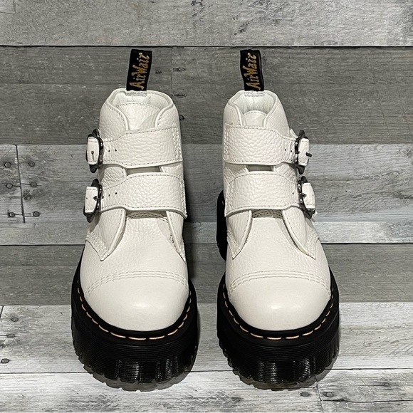 DR. MARTENS Women’s Devon Flower Platform Bootie - White - Sz - 7 .US / 38 .EU - Picture 4 of 11